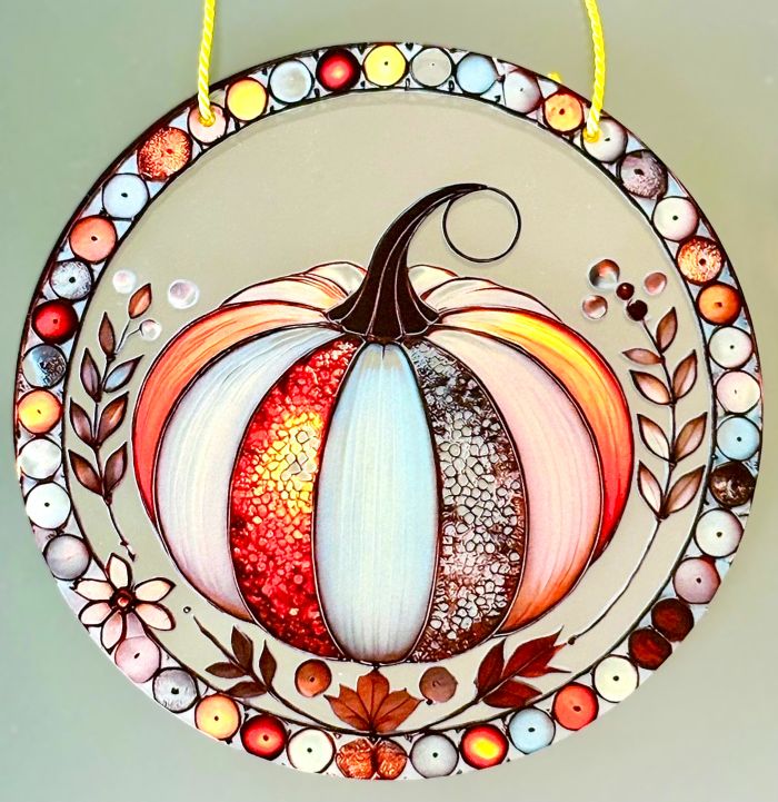 Glam Pumpkin Tree Sun Catcher