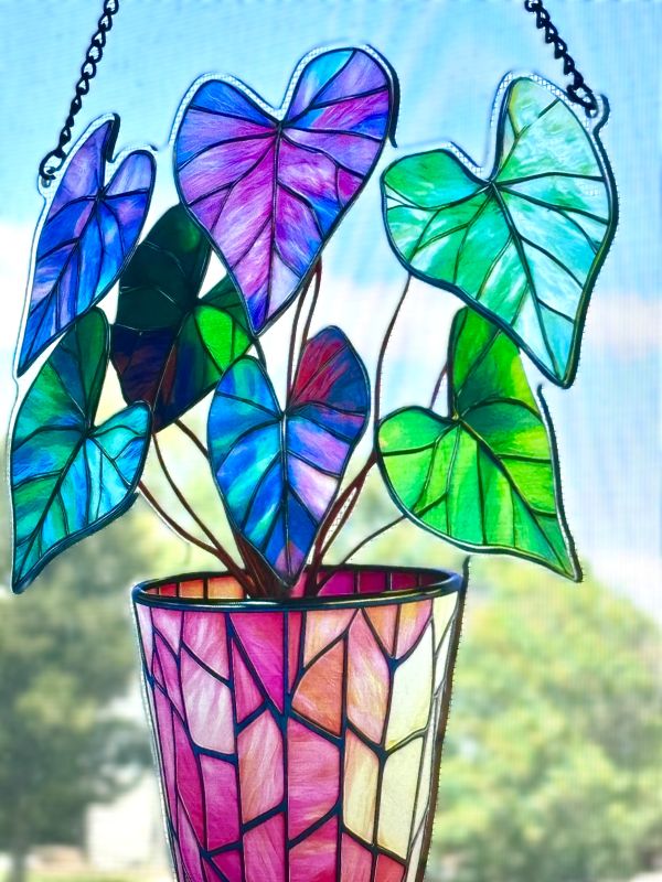 Pink and Purple Potted Plant Sun Hanging