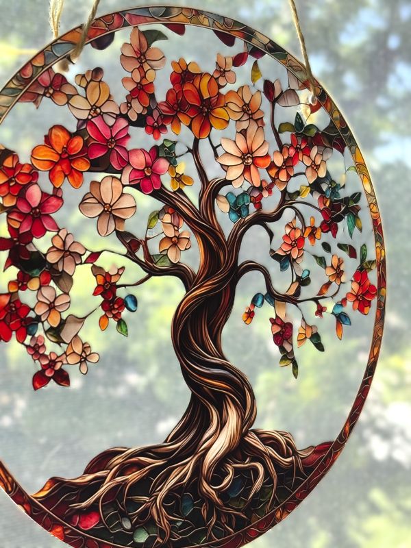 Floral Tree of Life Sun Hanging