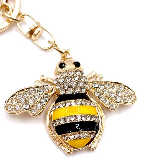 Rhinestone Bee Bag Charm/Keychain