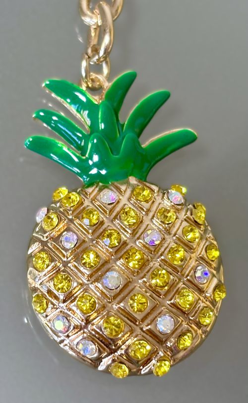 Rhinestone Pineapple Bag Charm/Keychain
