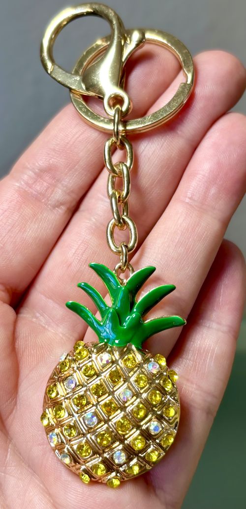Rhinestone Pineapple Bag Charm/Keychain