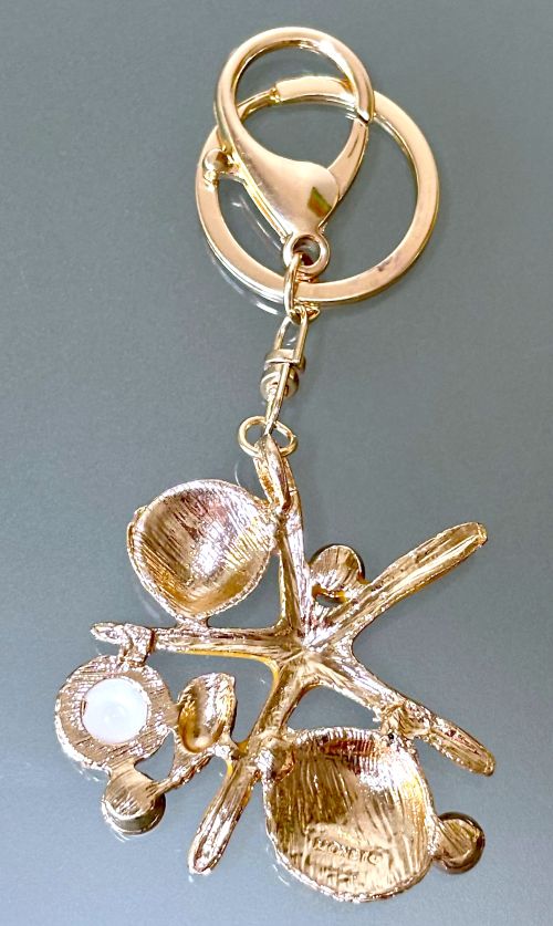 Starfish & Shells Rhinestone Bag Charm/Keychain