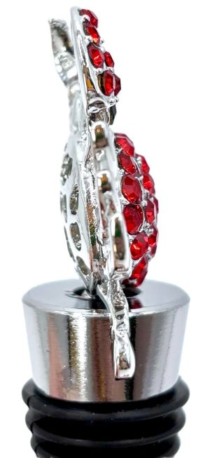 Red Rhinestone Crab Bottle Stopper