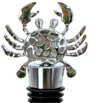 Red Rhinestone Crab Bottle Stopper