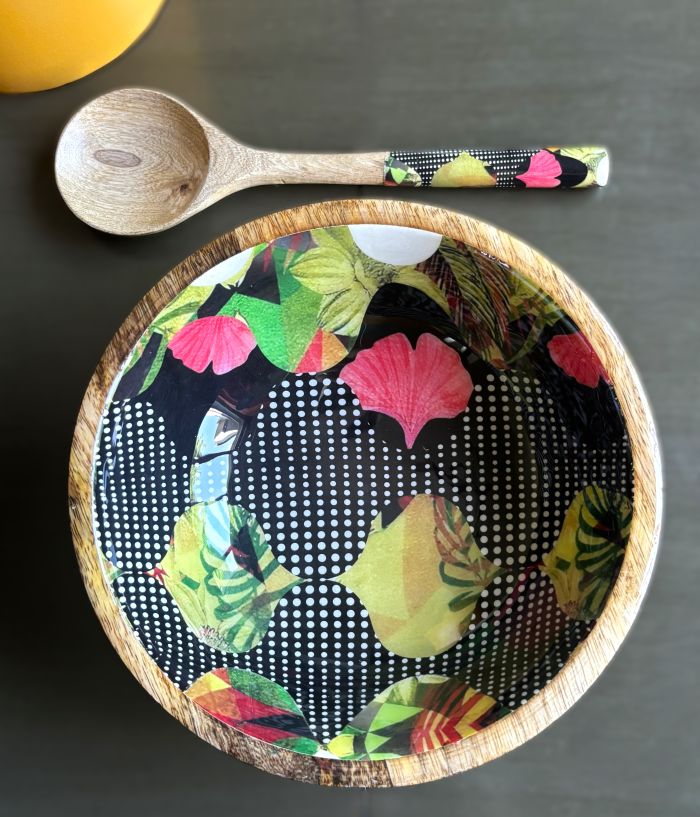 Artisanal Serving Bowl Set - Contemporary Botanical Design