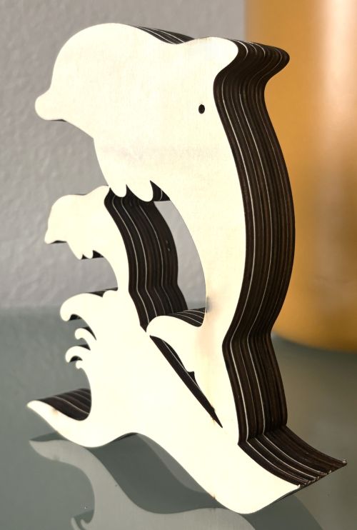 Double Dolphin Wood Diorama