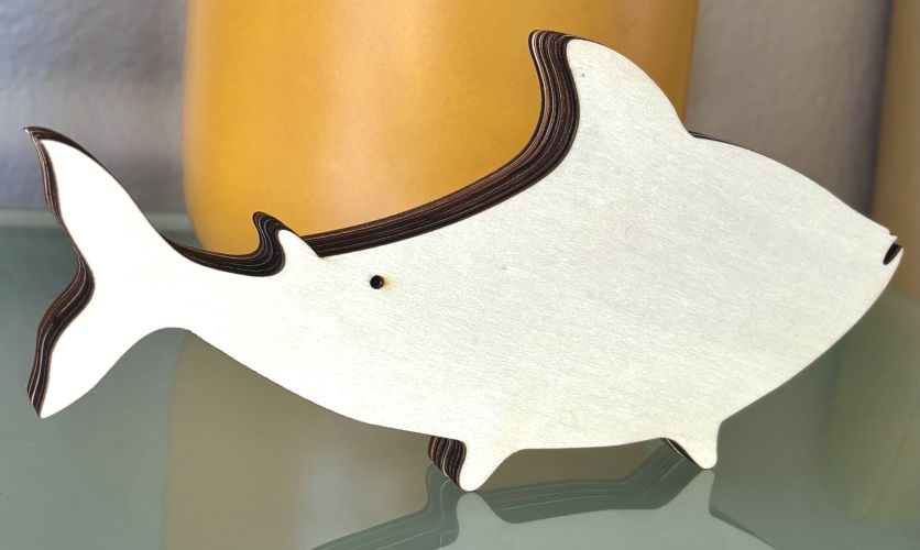 Mountain Lake Fish Wood Diorama