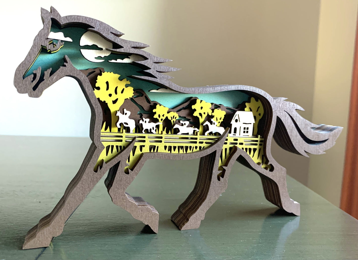 Running Horse Wood Diorama