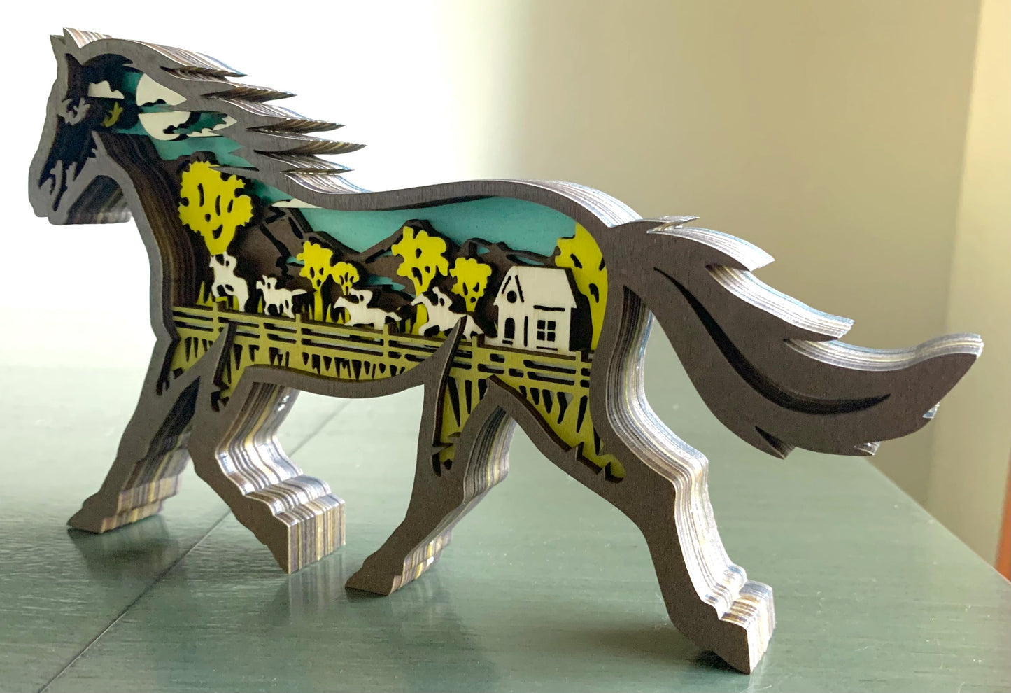 Running Horse Wood Diorama