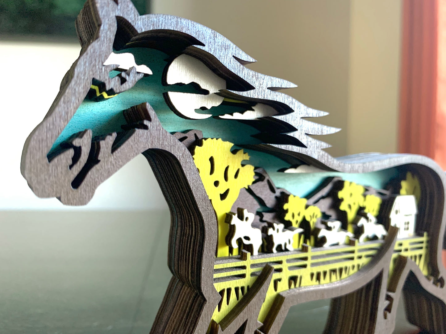 Running Horse Wood Diorama