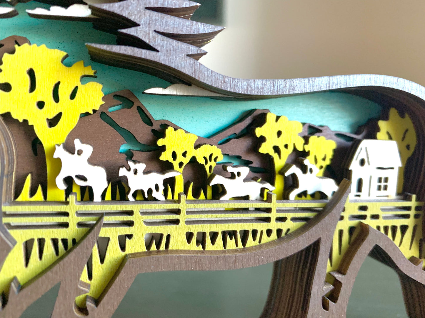 Running Horse Wood Diorama