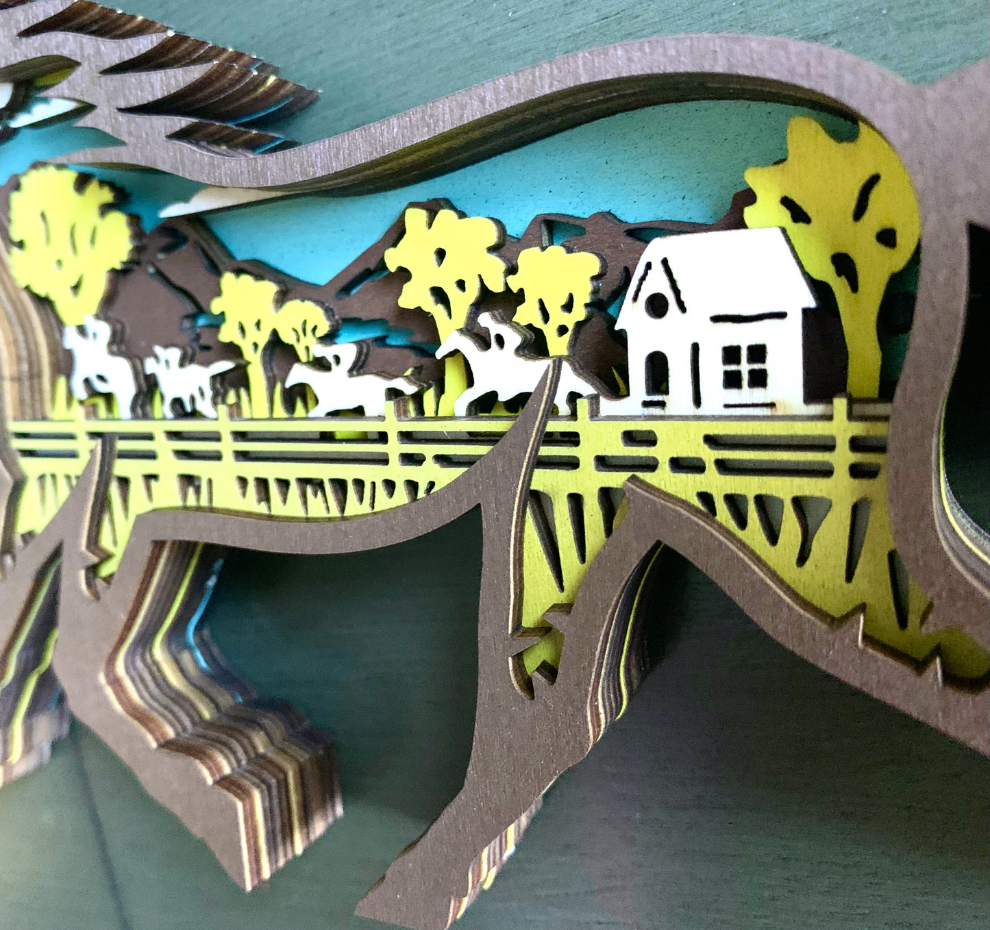 Running Horse Wood Diorama