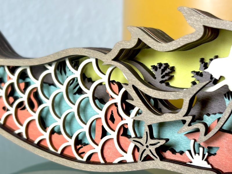 Magical Mermaid Wood Diorama