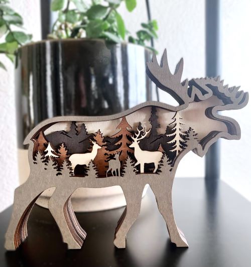 Northwoods Moose Wood Diorama