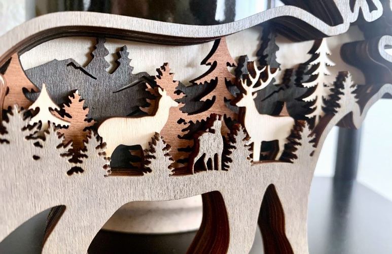 Northwoods Moose Wood Diorama