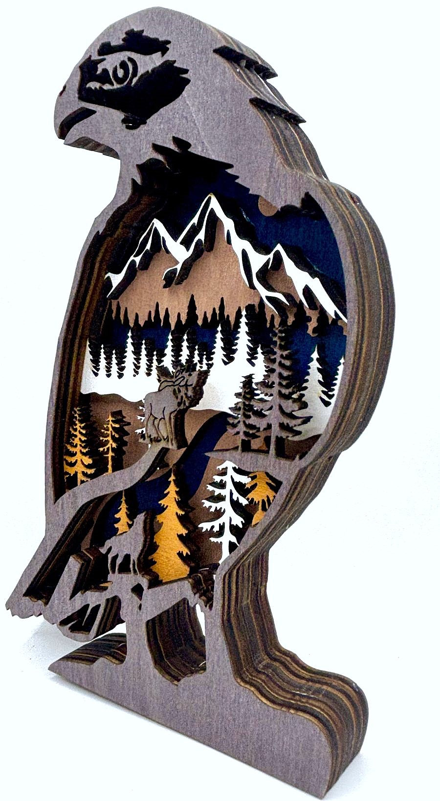 Standing Eagle Wood Diorama
