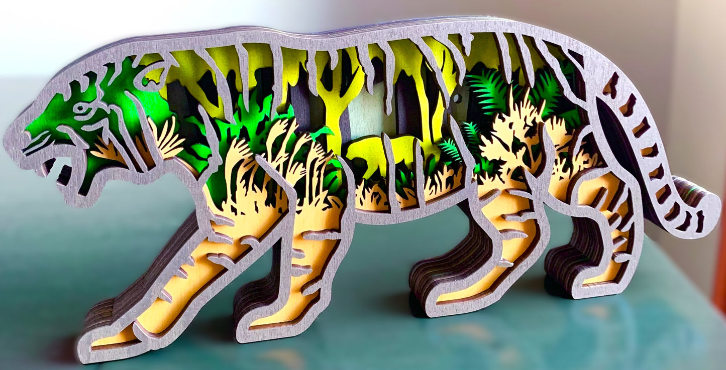 Jungle Tiger Wood Diorama