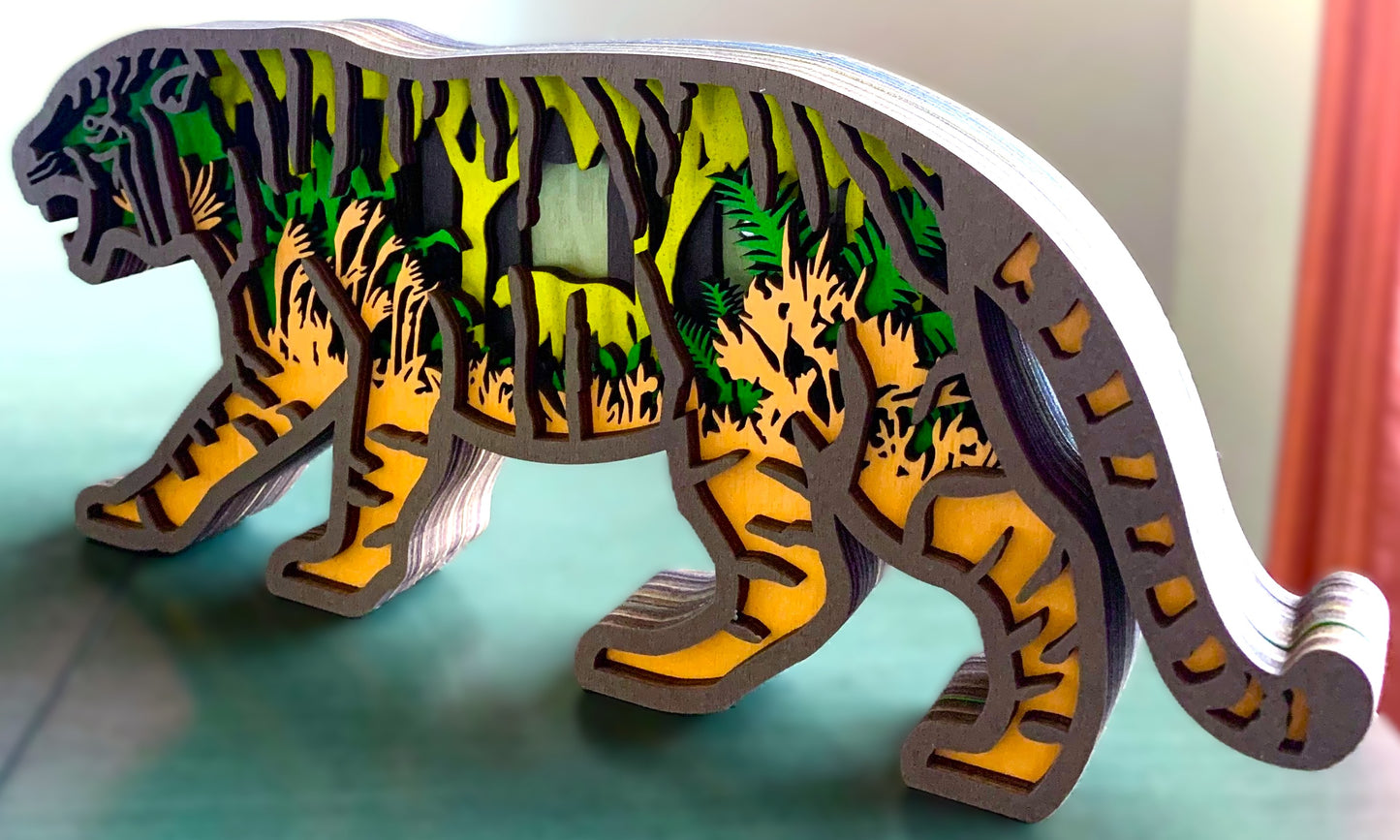 Jungle Tiger Wood Diorama
