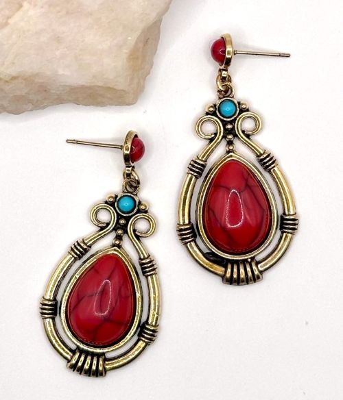 Southwestern Ornate Teardrop Earrings