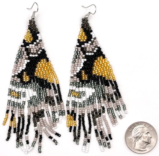 Abstract Animal Print Hand Beaded Earrings