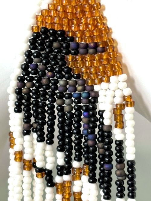 Amber Black Raven Beaded Earrings