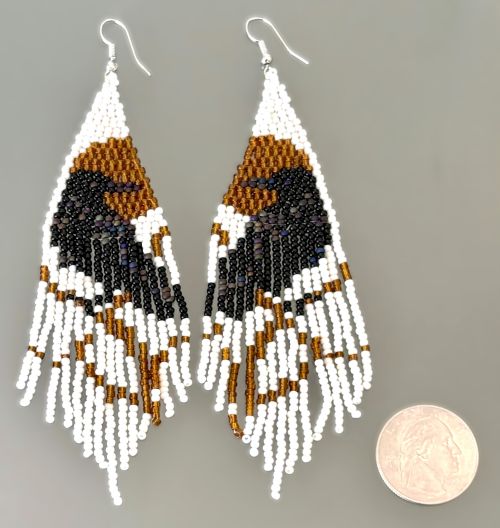 Amber Black Raven Beaded Earrings