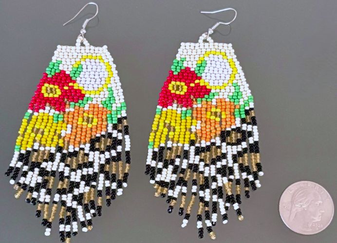 Floral Jungle Hand Beaded Earrings