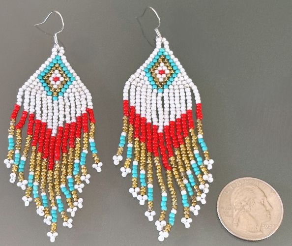 Southwestern Flair Diamond Hand Beaded Earrings
