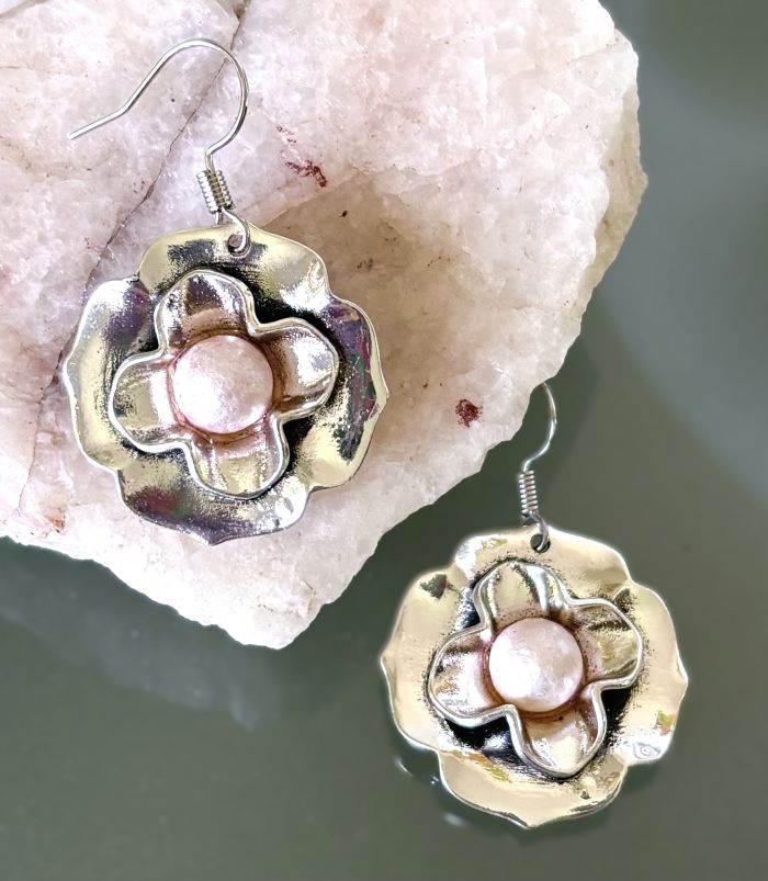 Silver Rose Earrings