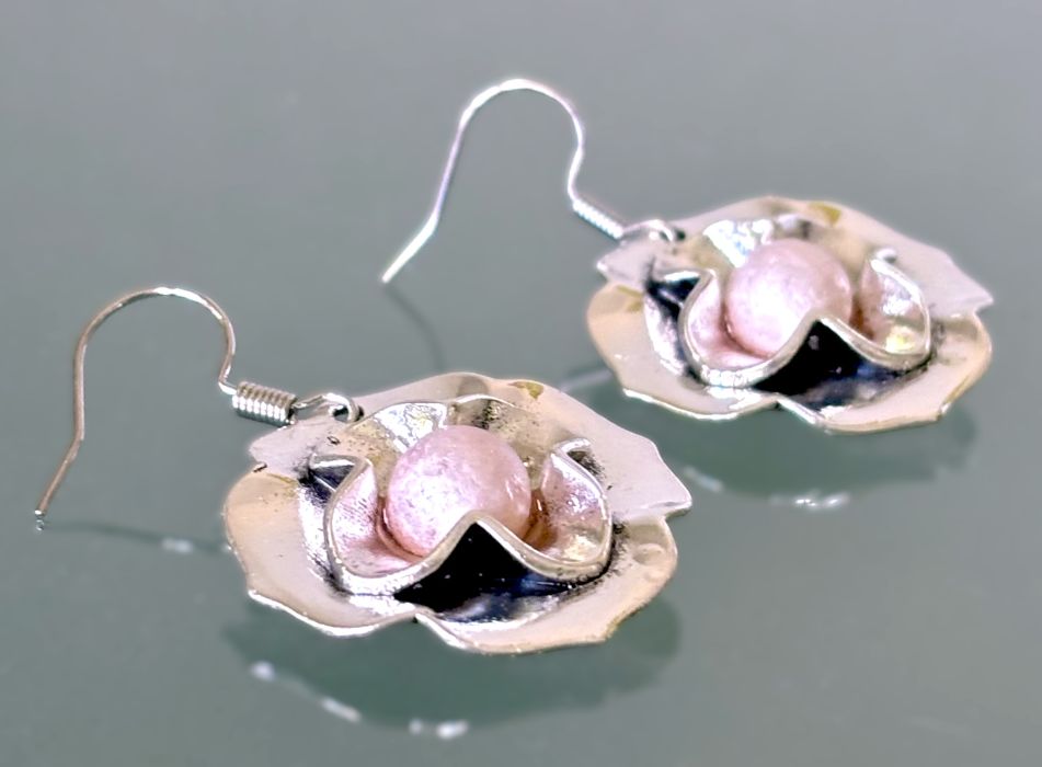 Silver Rose Earrings
