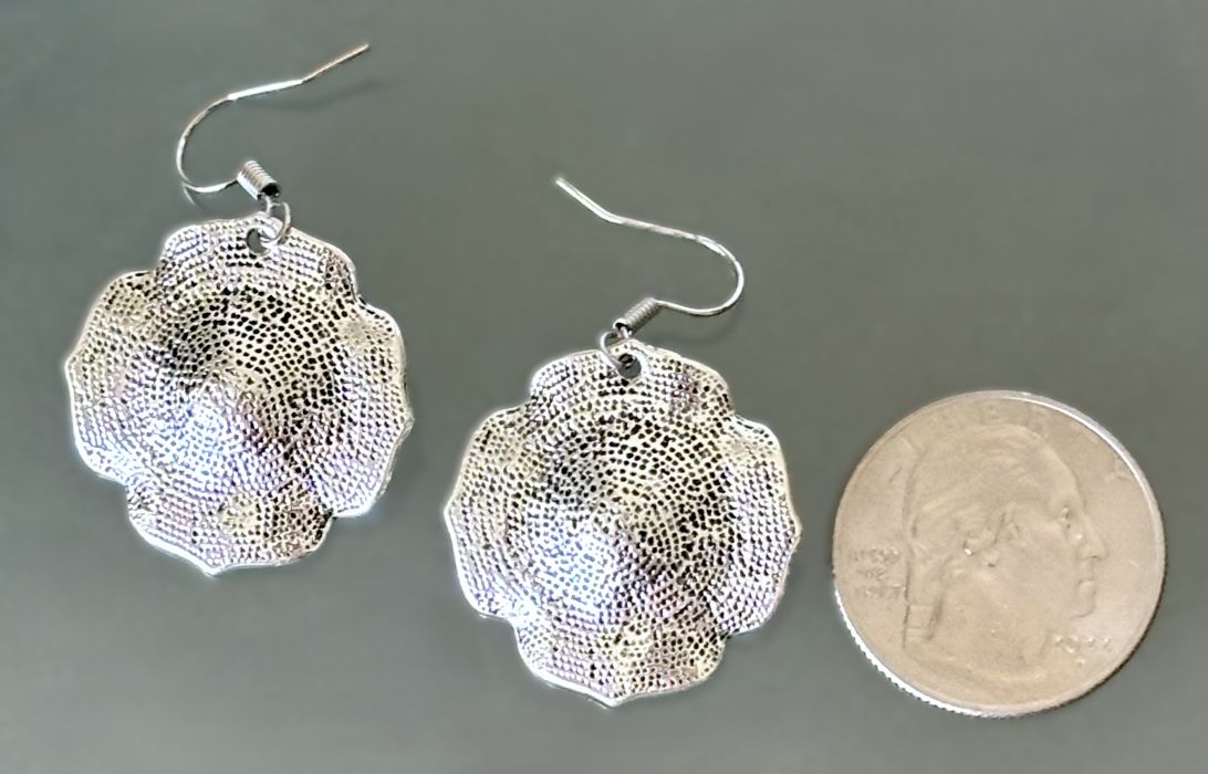 Silver Rose Earrings