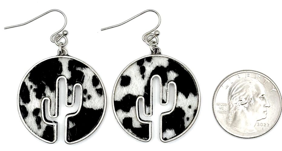 Animal Print Cactus Outline Earrings