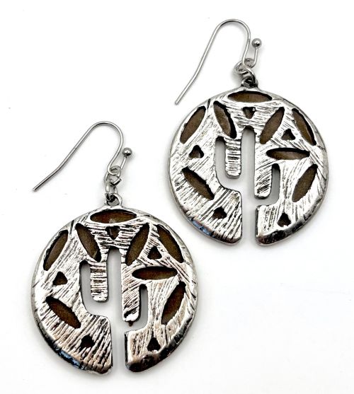 Animal Print Cactus Outline Earrings