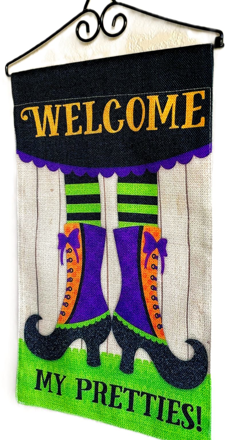 "Welcome My Pretties" Witch Halloween Garden Flag