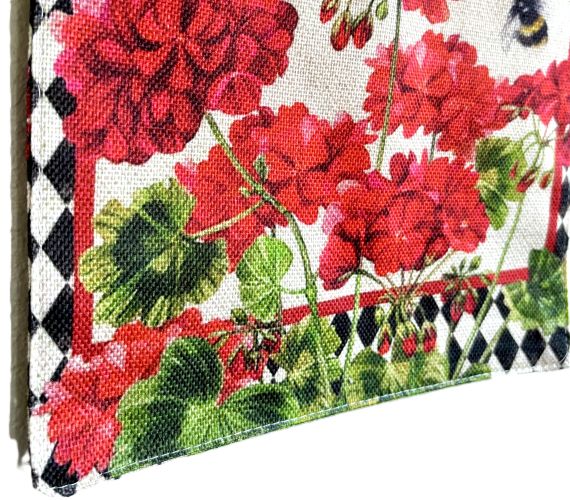 Bees n' Geraniums 'Welcome' Garden Flag