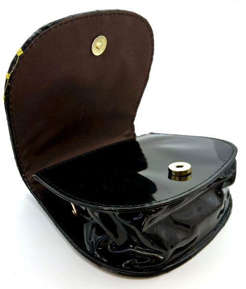 Hello Kitty Glam Embroidered Vinyl Handbag Black or Gold