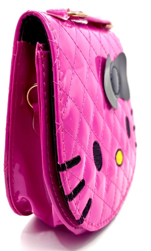 Vibrant Pink Hello Kitty Glam Embroidered Vinyl Handbag