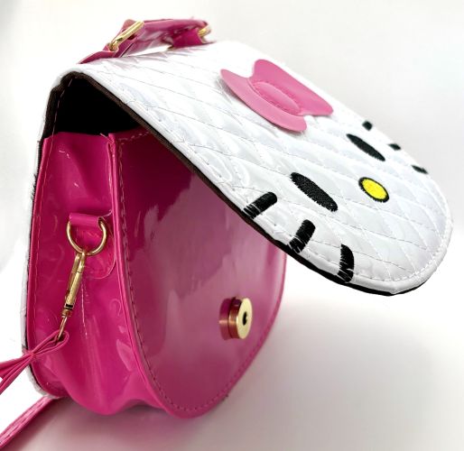 Hello Kitty Glam Embroidered Vinyl Handbag - White or Pink