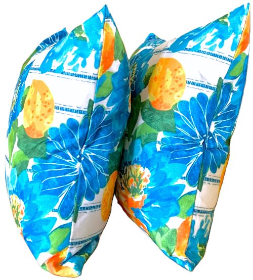 Set/2 Mediterranean Lemon Floral Outdoor Pillow Covers