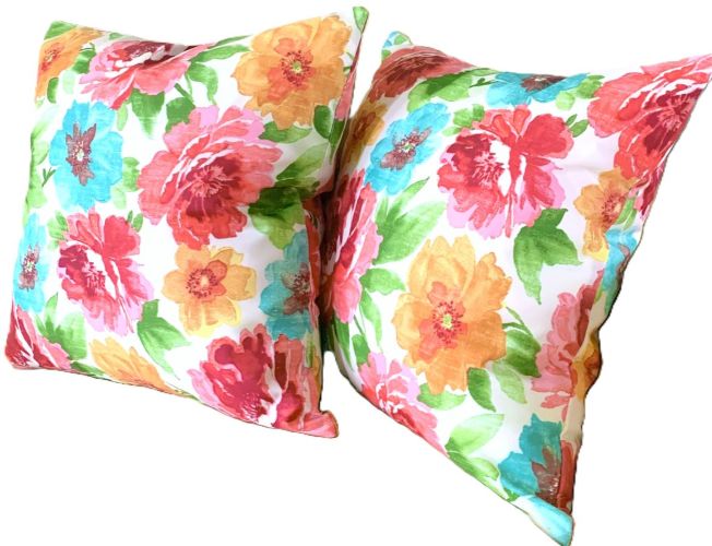 Set/2 Cottage Rose Outdoor Pillow Covers