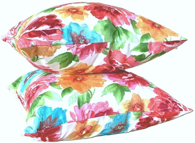 Set/2 Cottage Rose Outdoor Pillow Covers