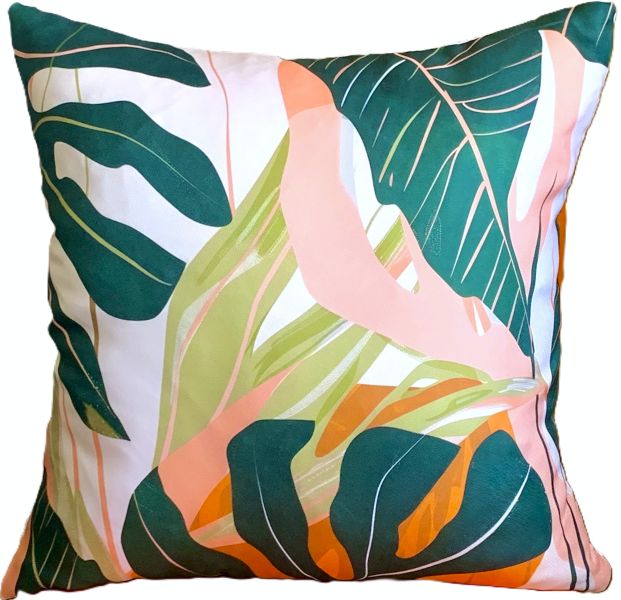Set/2 Abstract Tropical Leaves Outdoor Pillow Covers