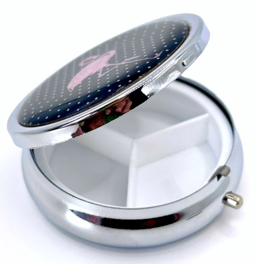 Polka Dot Pink Flamingo Pill Box