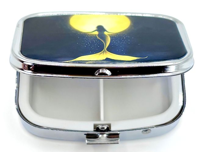 Standing Mermaid and Full Moon Pill Box