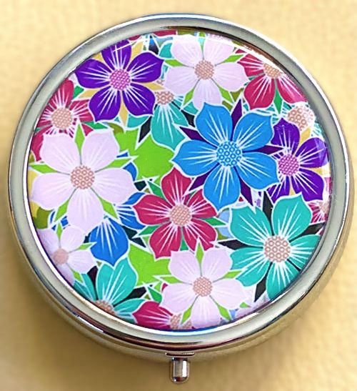 Tropical Flowers Pill Box