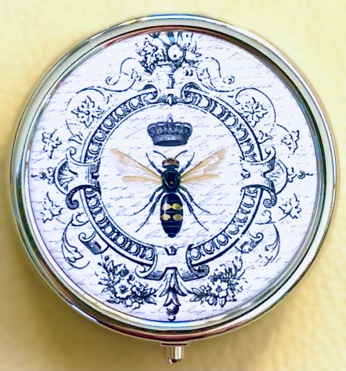 Vintage French Queen Bee Pill Box