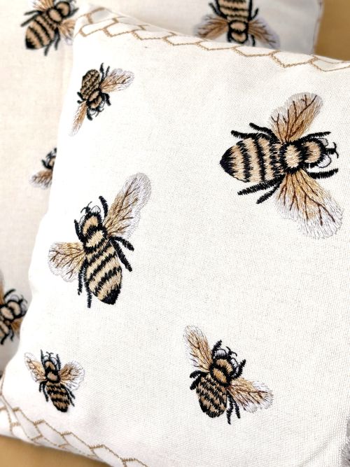 Embroidered Bee Pillow Cover (2 sizes)