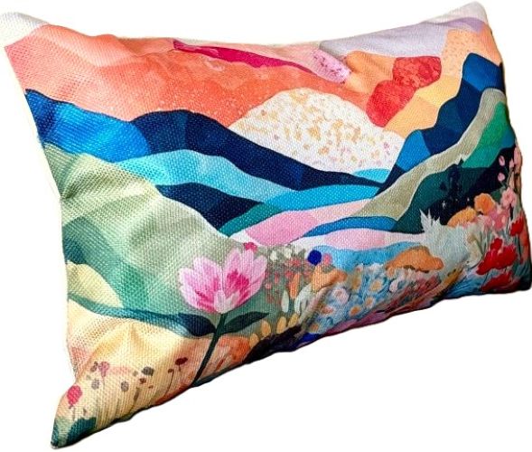 Boho Mountain Landscape Pillow Cover