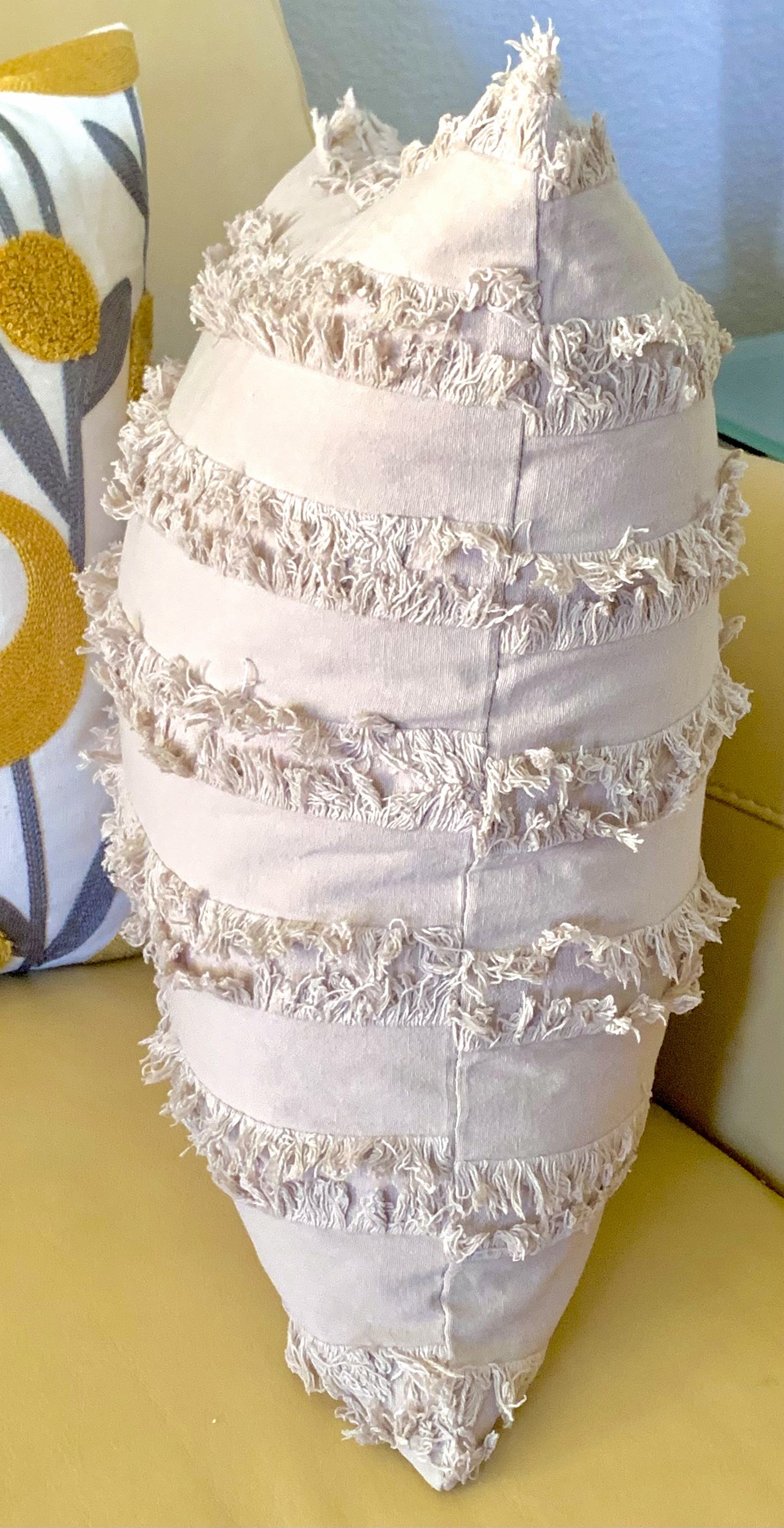 Khaki Fringe Pillow Cover
